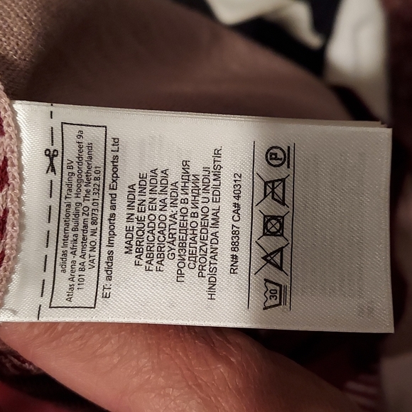 STELLA MCCARTNEY KNIT ADIDAS SHORT SLEEVE BURGUNDY SWEATER - Picture 8 of 8